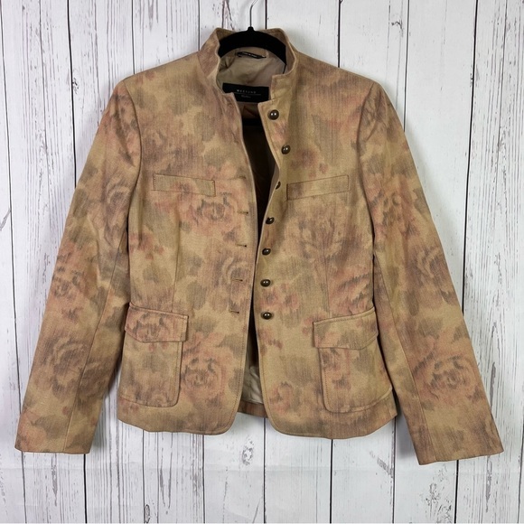 MaxMara Weekend | jacket | floral tan vintage military coat - Picture 1 of 9